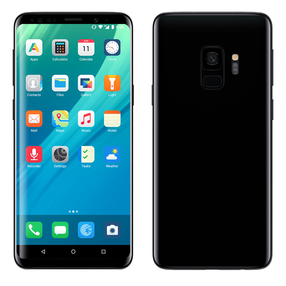 /e/-Galaxy S9 Front and back